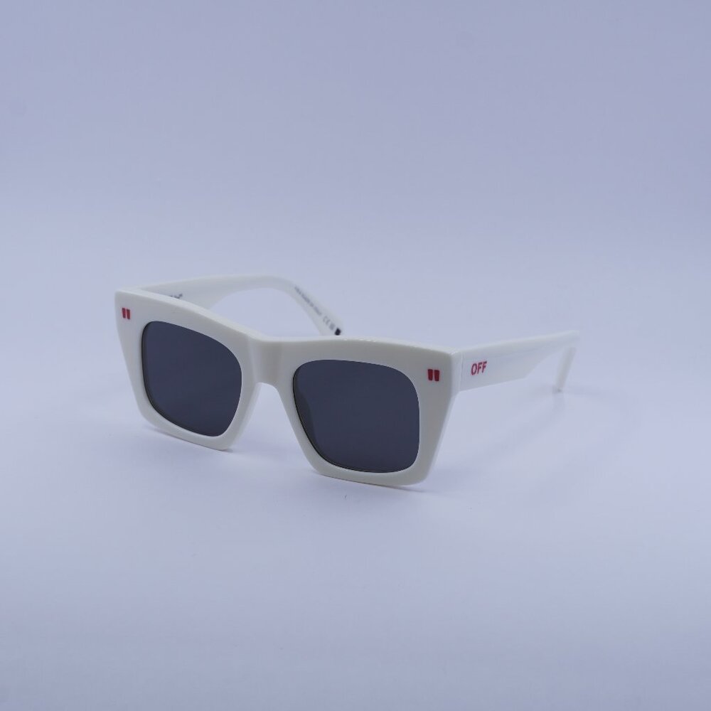 Off-White OERI13Y SELMA 0107 Sunglasses White Square Frame, Dark Grey Lenses